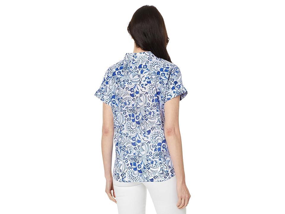 Tommy Hilfiger Womens Cotton Floral-Print Camp Shirt Product Image