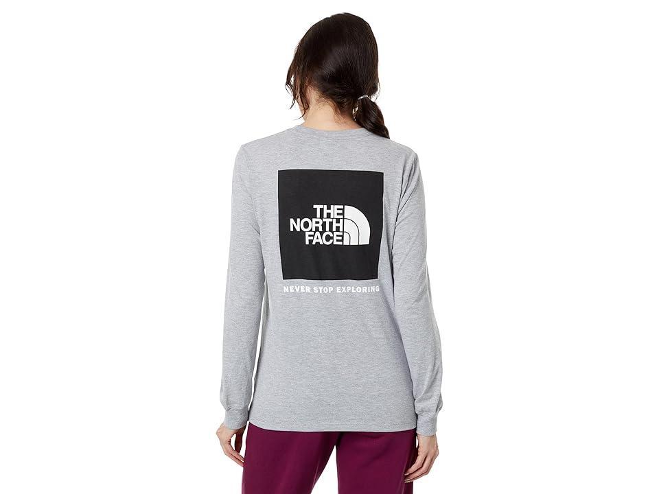 The North Face Womens Long-Sleeve Box Logo T-Shirt - Tnf Light Grey Heather Product Image