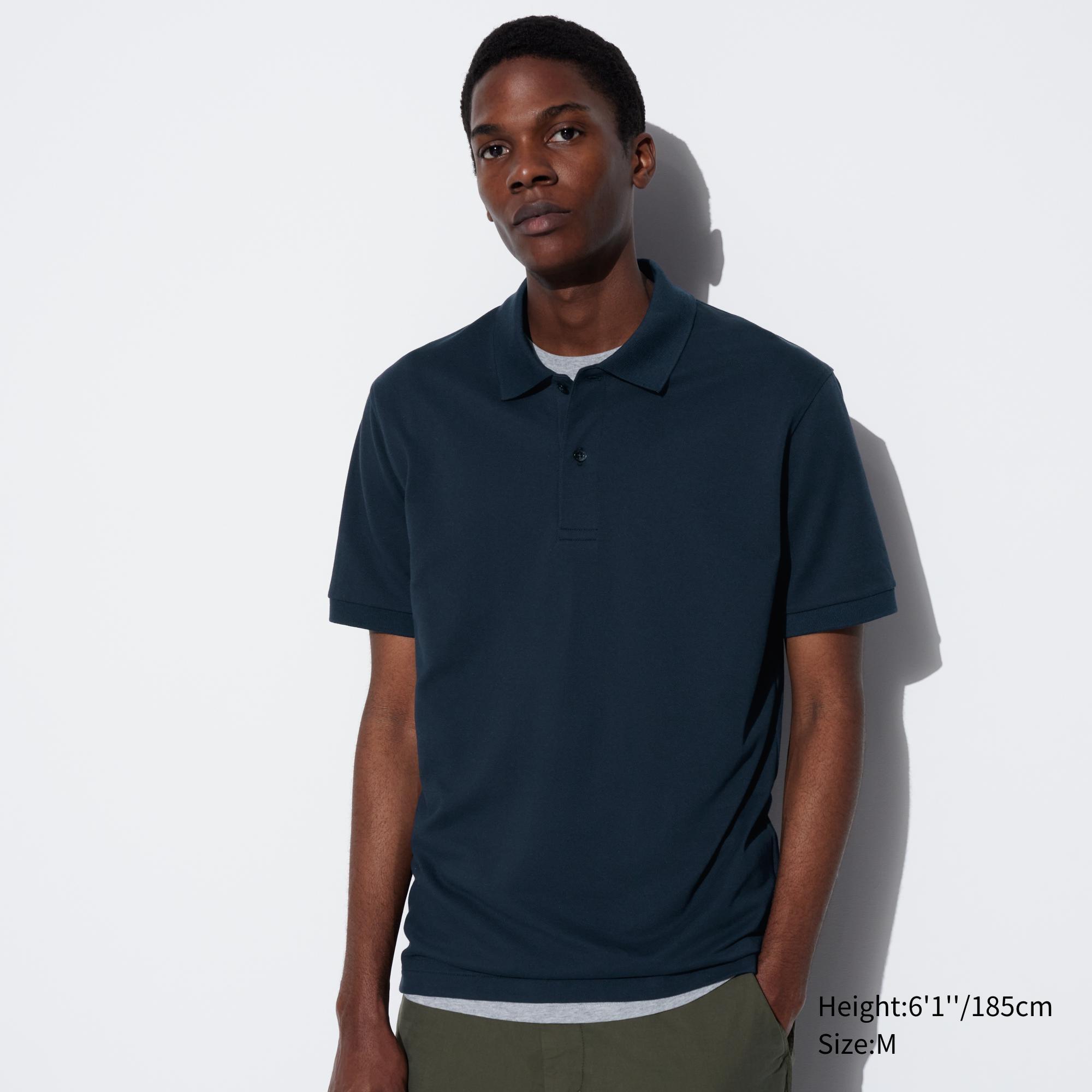 Mens Dry Pique Polo Shirt Navy Medium UNIQLO US Product Image