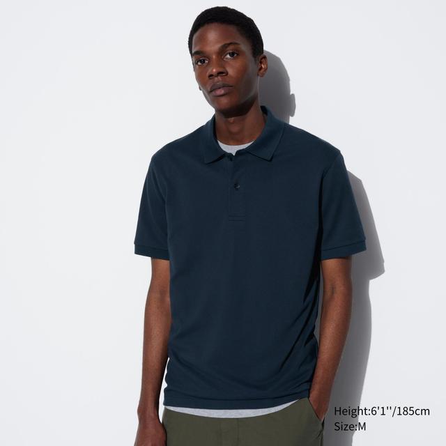 Mens Dry Pique Polo Shirt with Quick-Drying Navy XS UNIQLO US Product Image