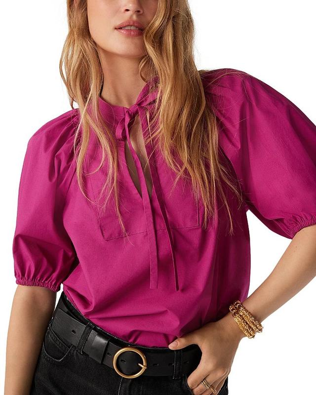 Womens Jamie Puff-Sleeve Cotton Top Product Image