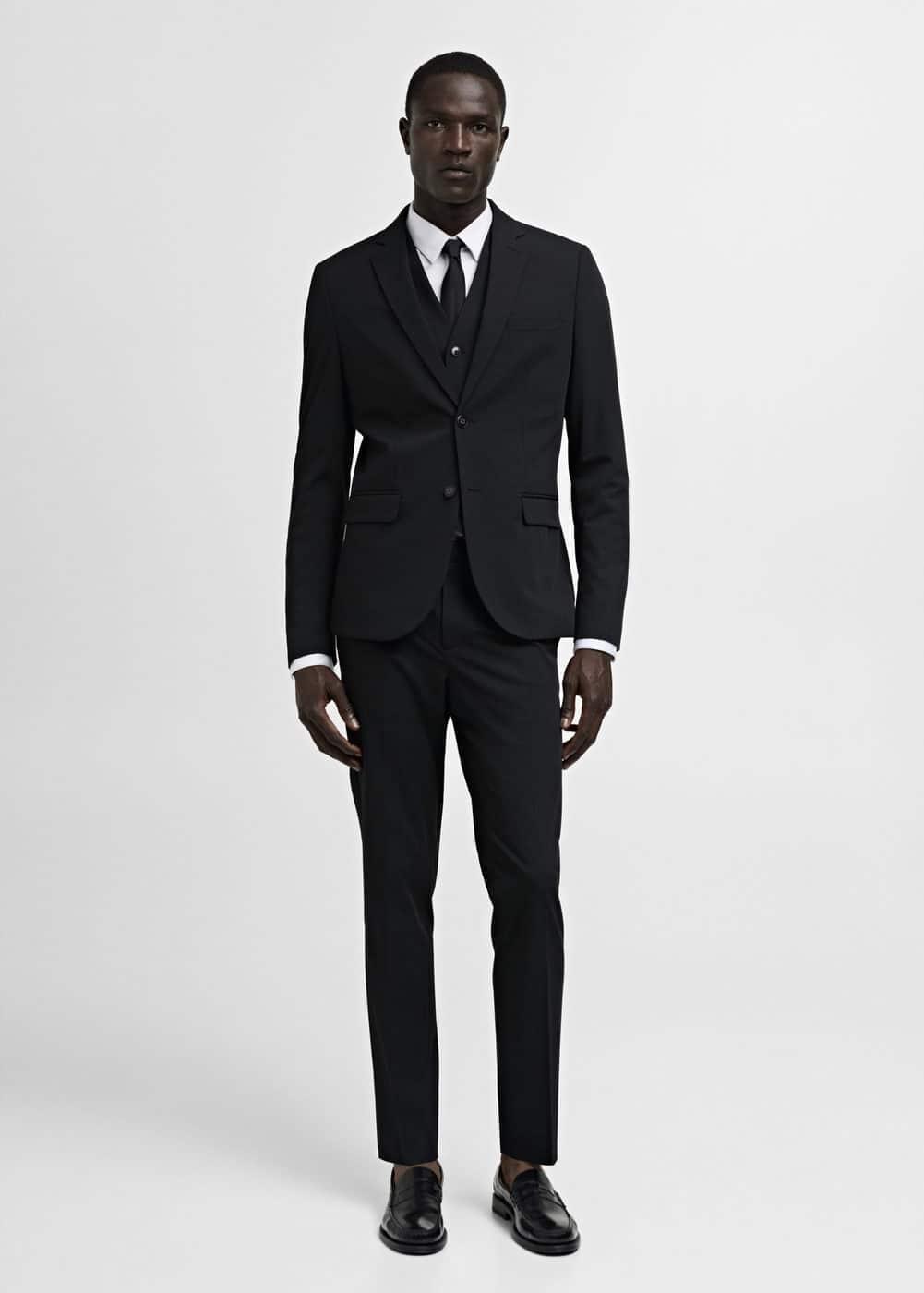 MANGO MAN - Super slim-fit suit blazer in stretch fabric blackMen Product Image