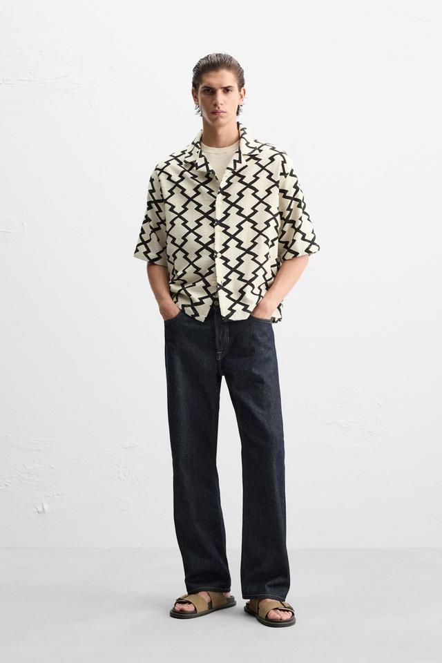 GEOMETRIC PRINT OVERSHIRT Product Image