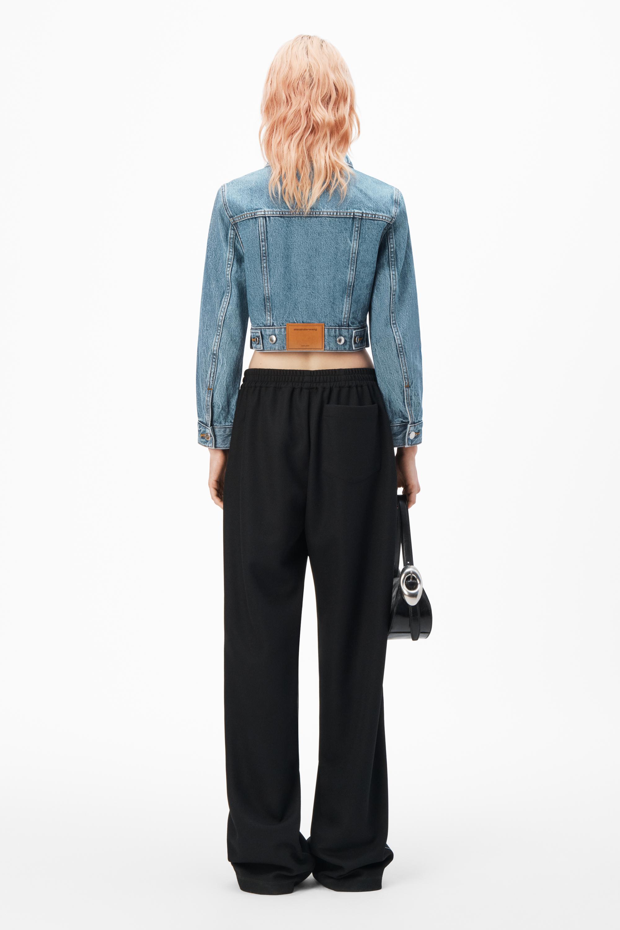 Shrunken Trucker Jacket In Denim Product Image