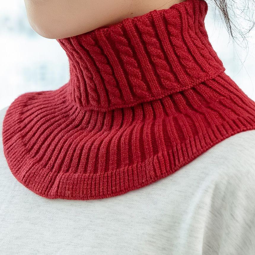 Turtleneck Plain Cable-Knit Decorative Collar Product Image