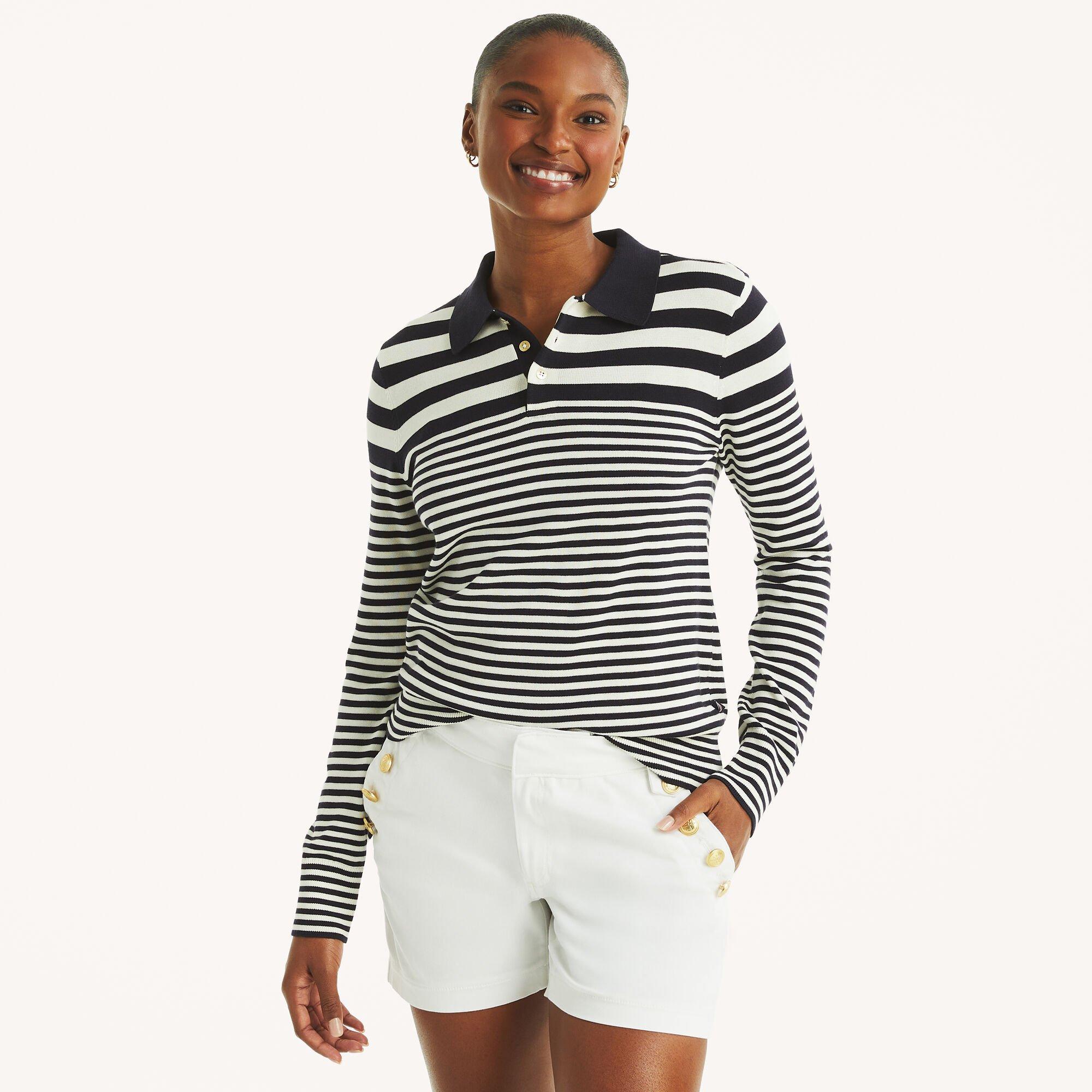 Striped Polo Sweater Product Image