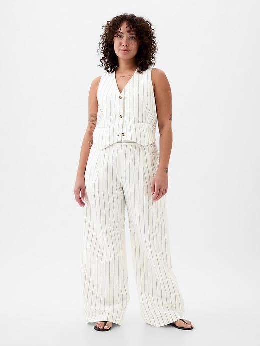 365 High Rise Linen-Cotton Trousers Product Image