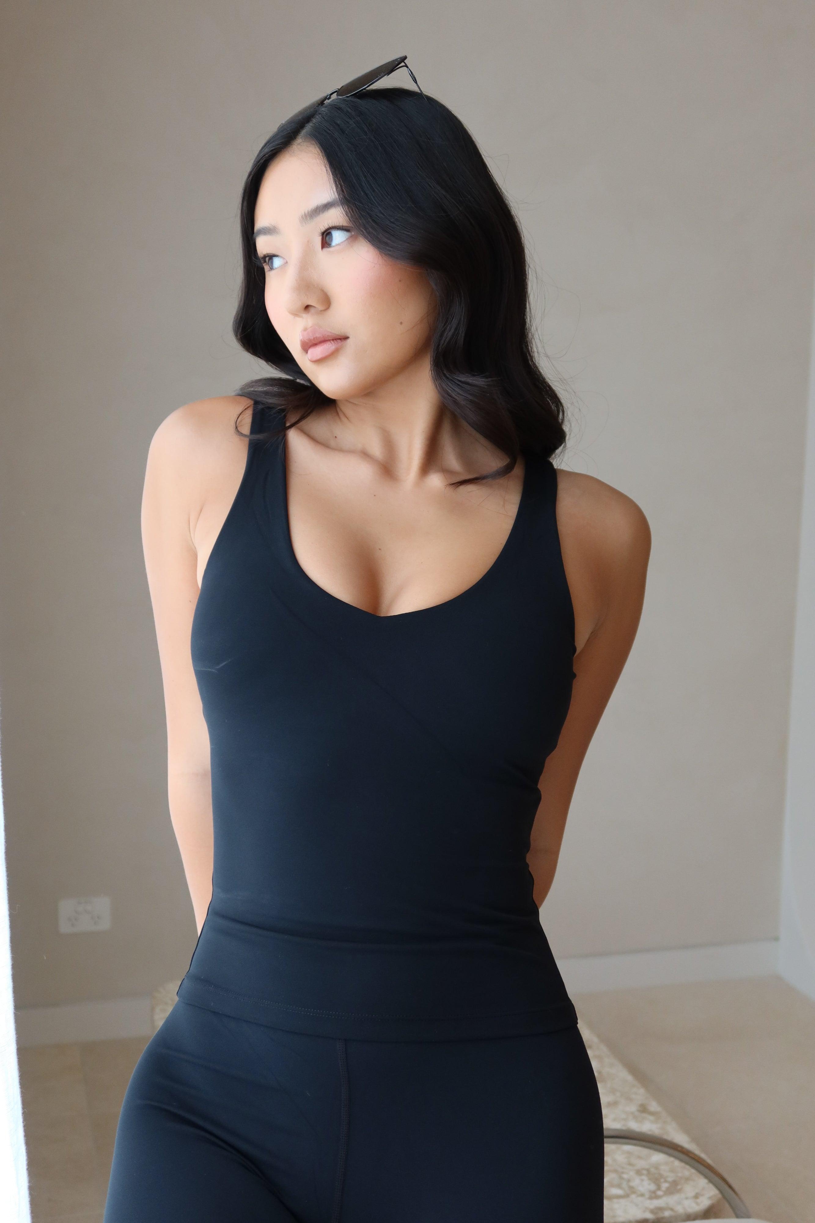 Nadine Yoga Top - Black Product Image