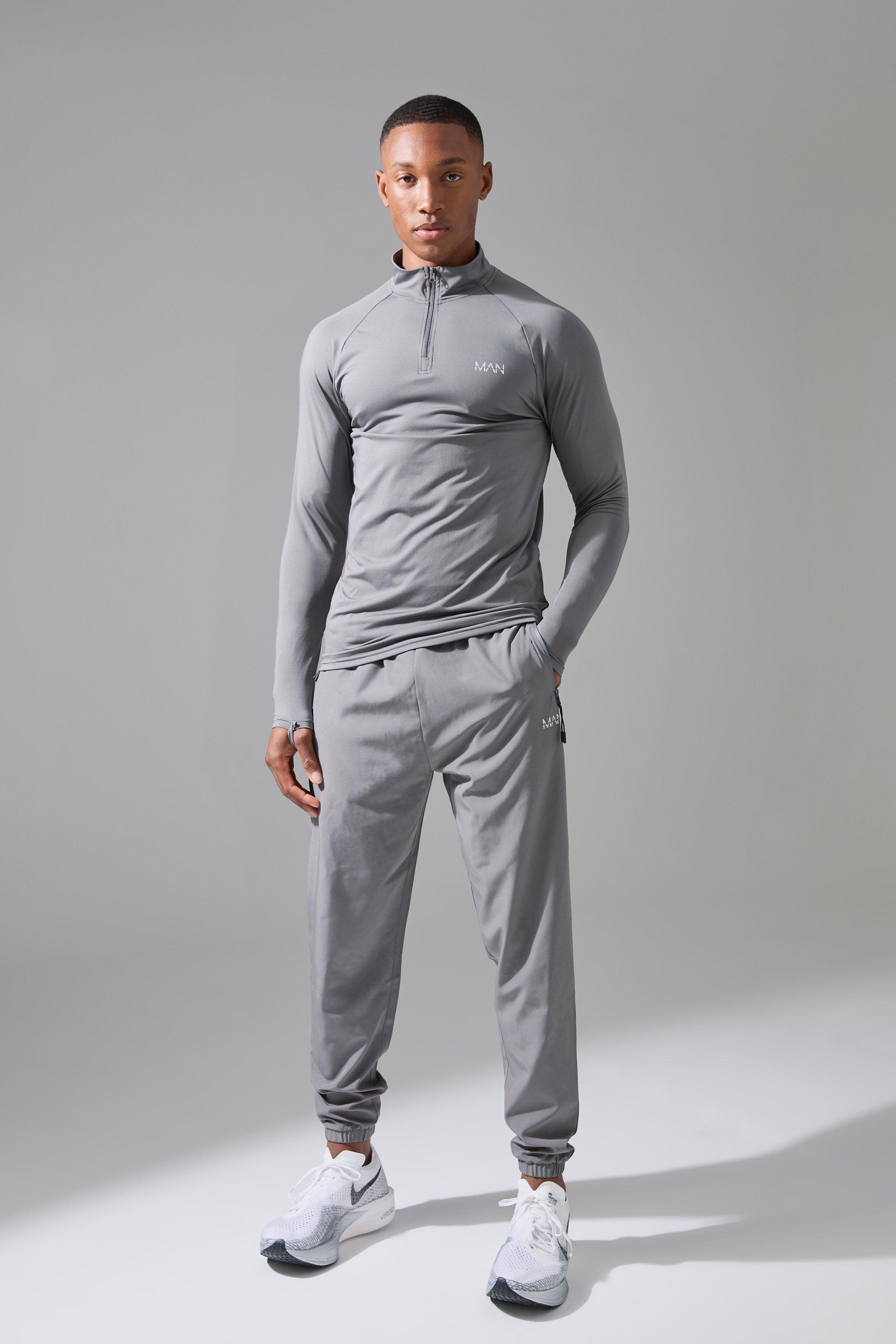 Man Active Quarter Zip and Sweatpants Tracksuit | boohooMAN USA product image