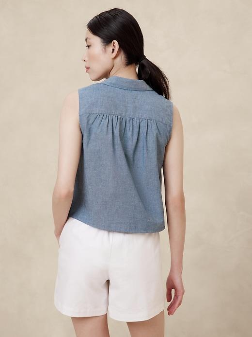 Collared Chambray Top Product Image