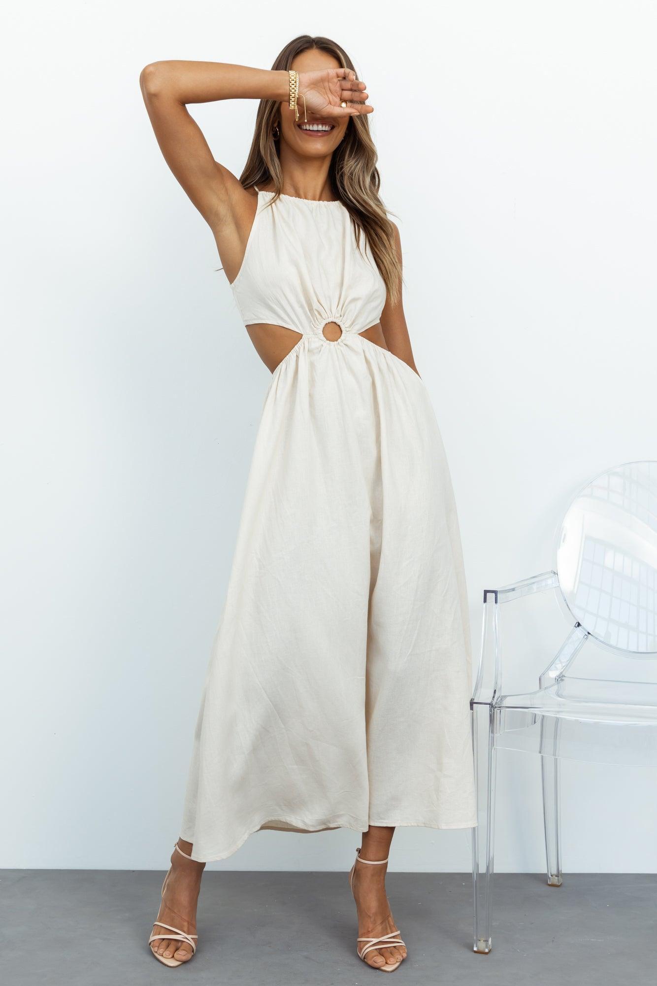 Chill Moments Maxi Dress Cream Product Image