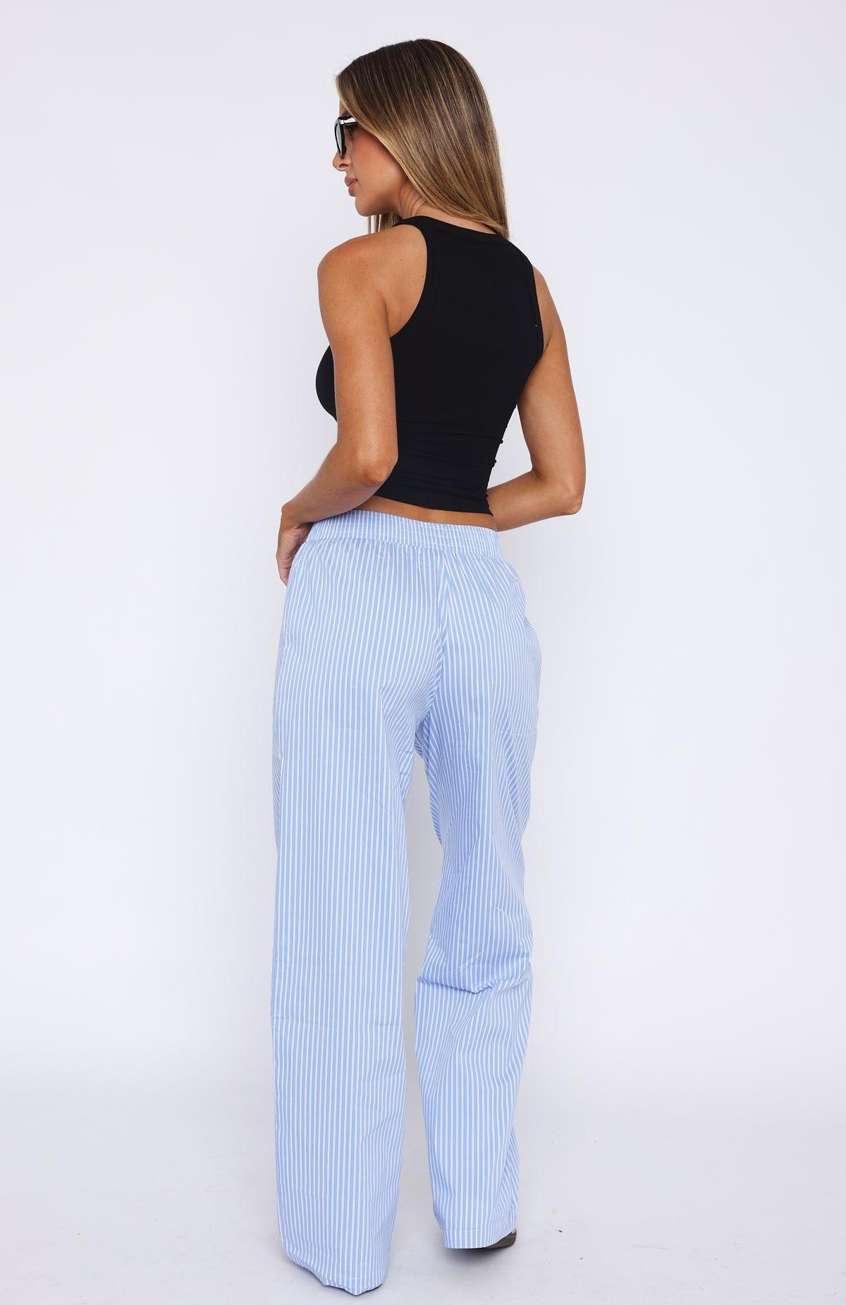 Just Stop Pants Blue Stripe Product Image