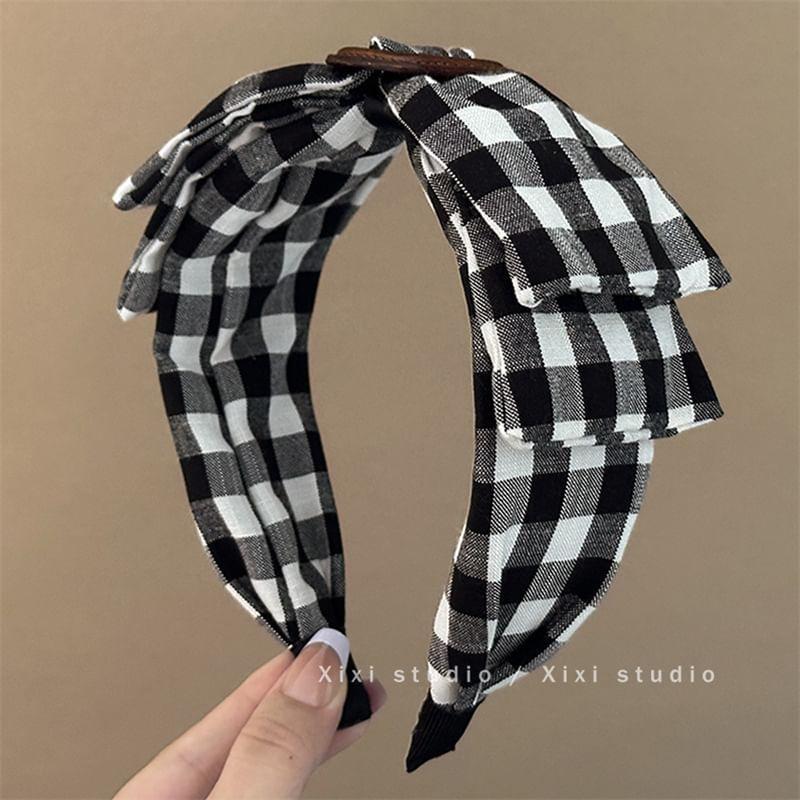 Plaid Bowknot Headband Product Image