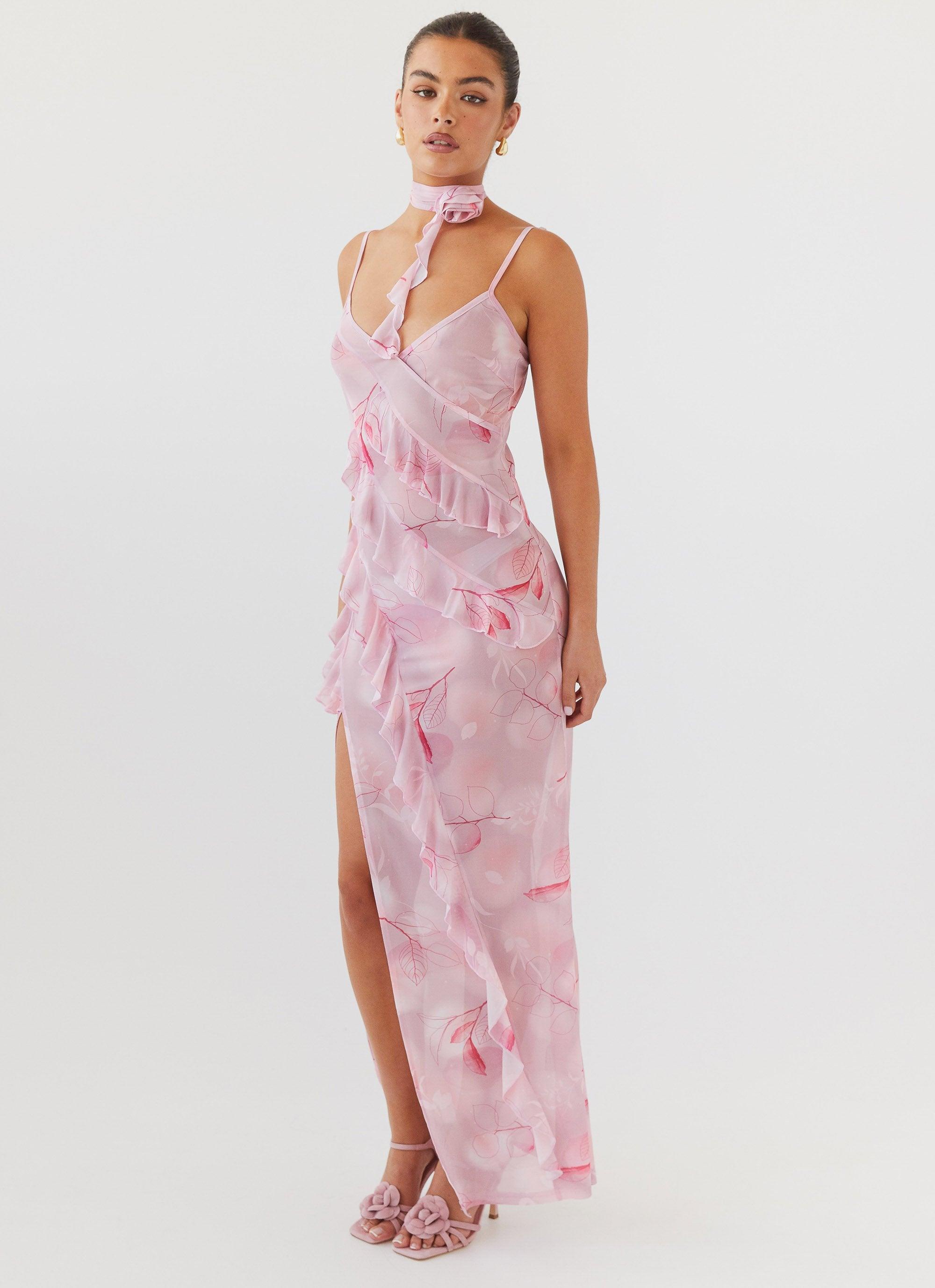 New Romantics Mesh Maxi Dress - Soft Pink Product Image