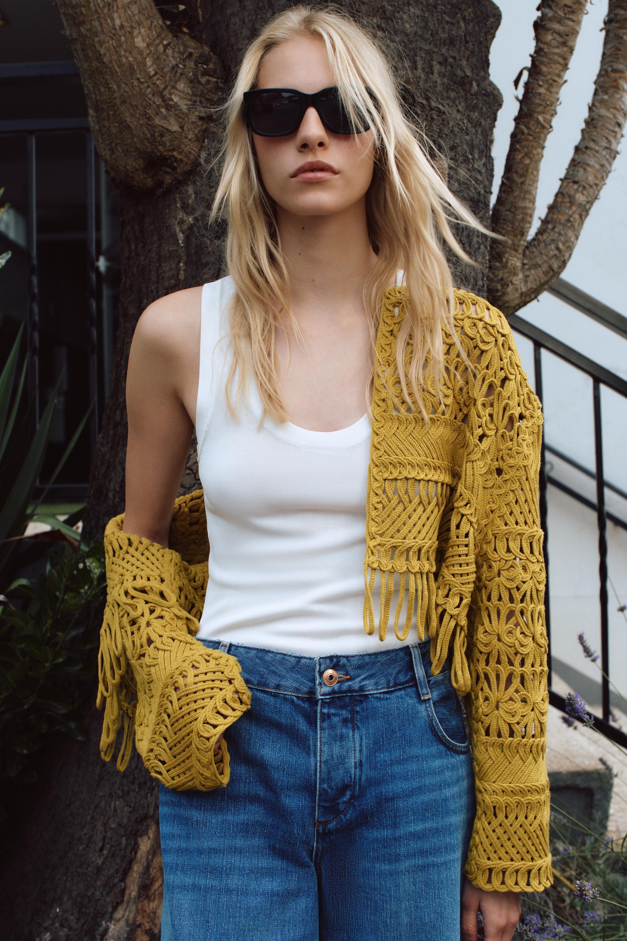 FRINGED MACRAMÉ SHORT JACKET Product Image