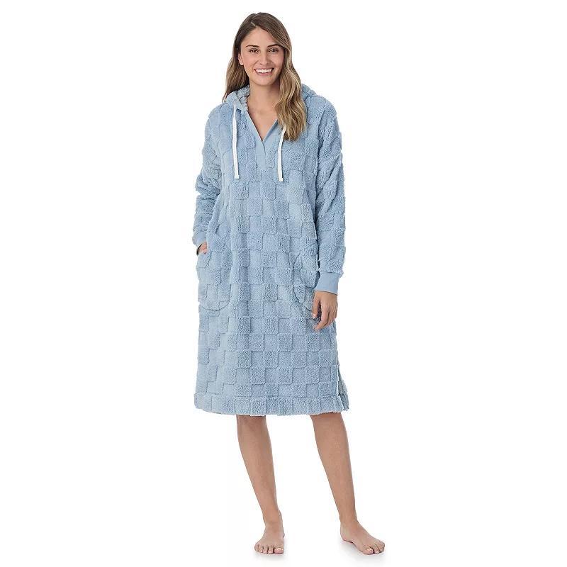 Womens Cuddl Duds Plush Hooded Midi Lounger Robe Product Image