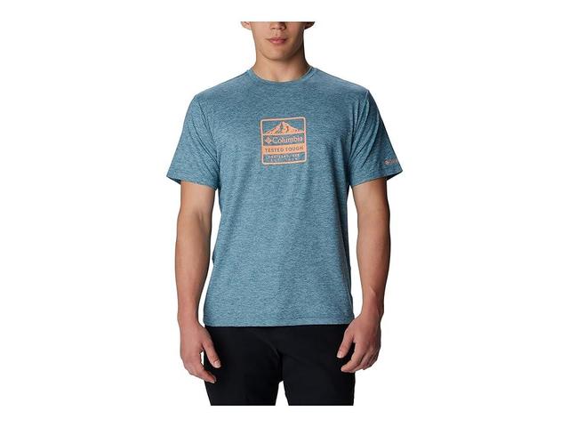 Columbia Kwick Hike Graphic Short Sleeve Tee (Cloudburst/Tested Tough PDX) Men's Clothing Product Image