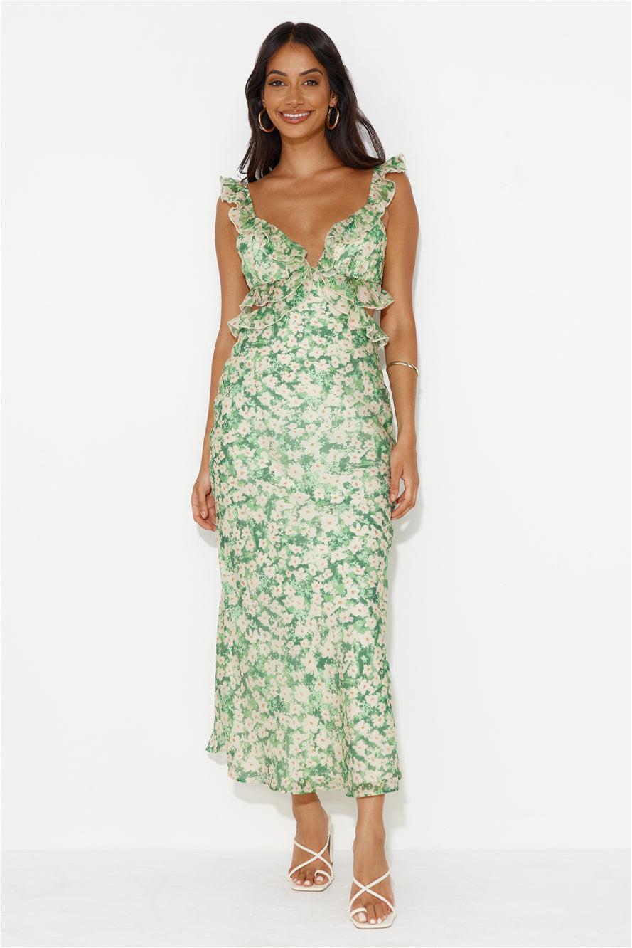 Hours Of Joy Maxi Dress Green Product Image