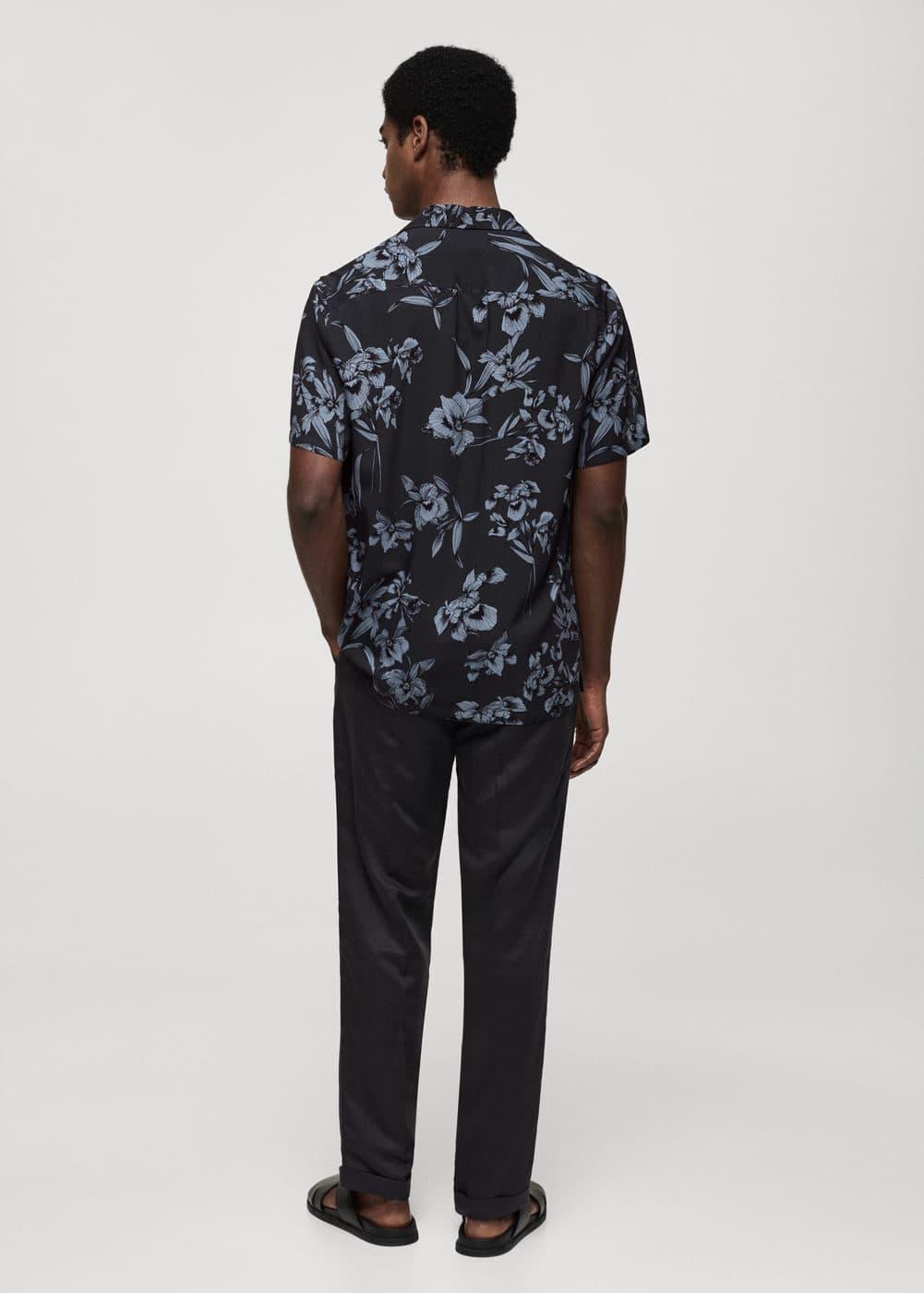 Mango Mens Flowy Hawaiian-Print Shirt Product Image