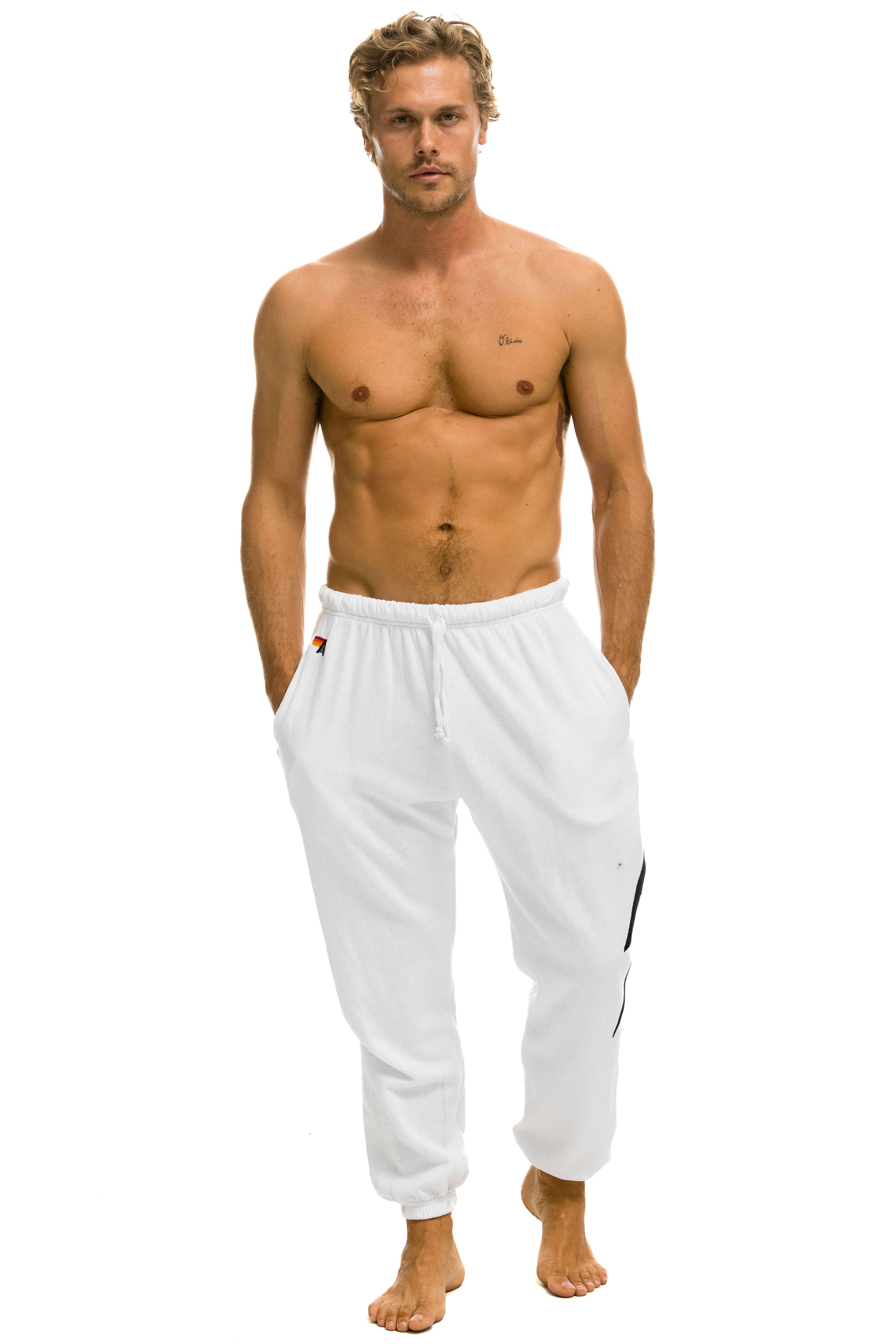 BOLT STITCH SWEATPANTS - WHITE // BLACK Male Product Image