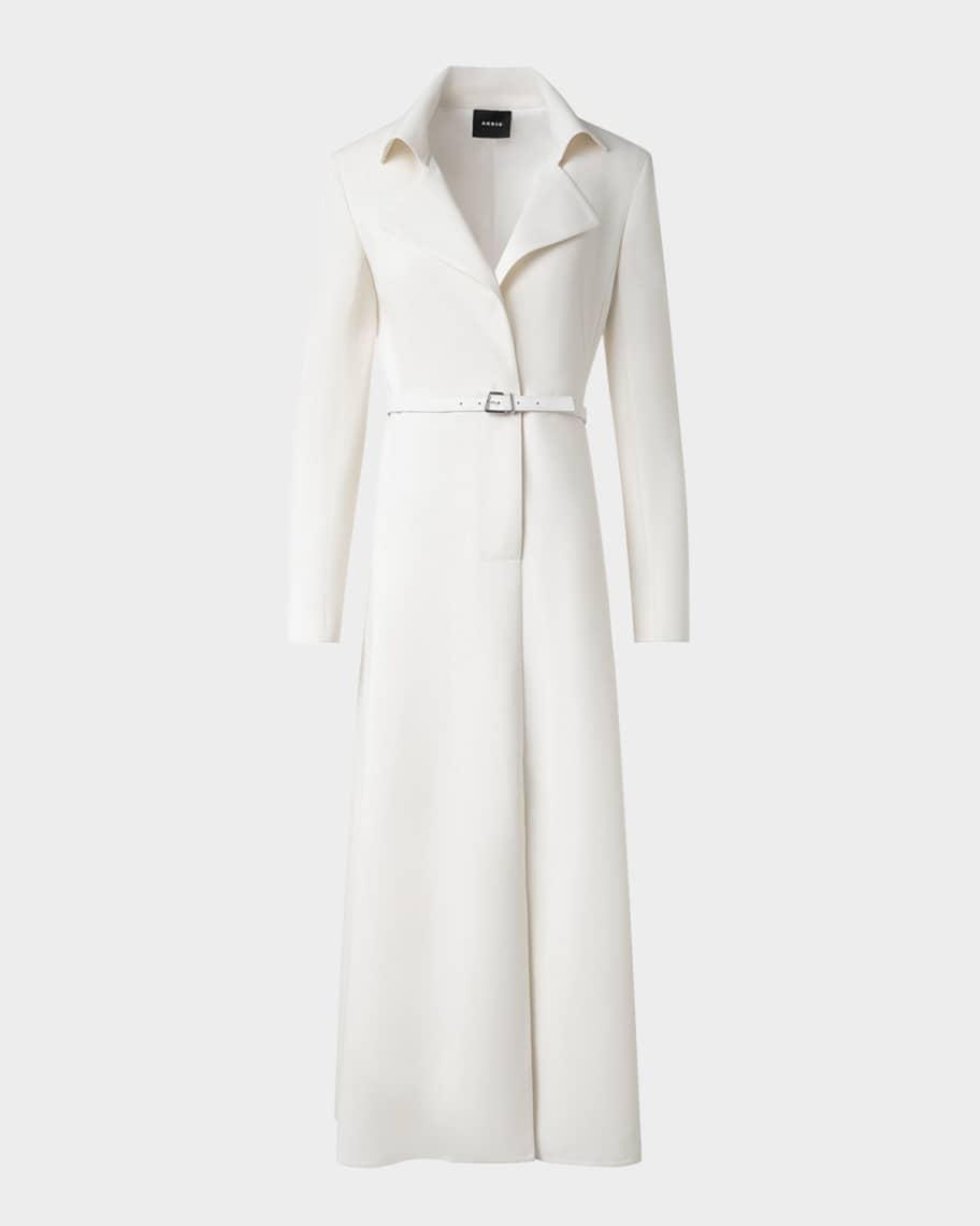 Belted Fit-Flare  Wool Double Face Midi Dress  Product Image