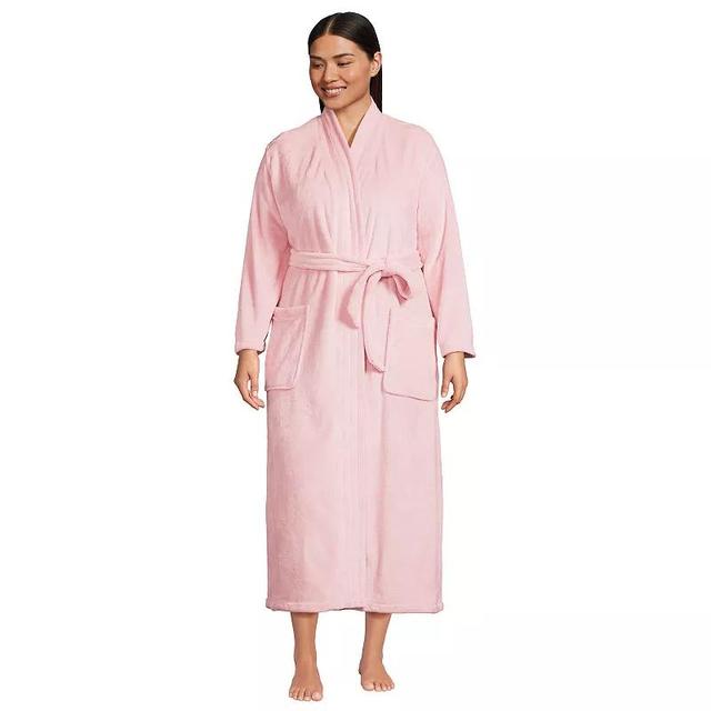 Plus Size Lands End Womens Cozy Plush Long Wrap Robe Product Image