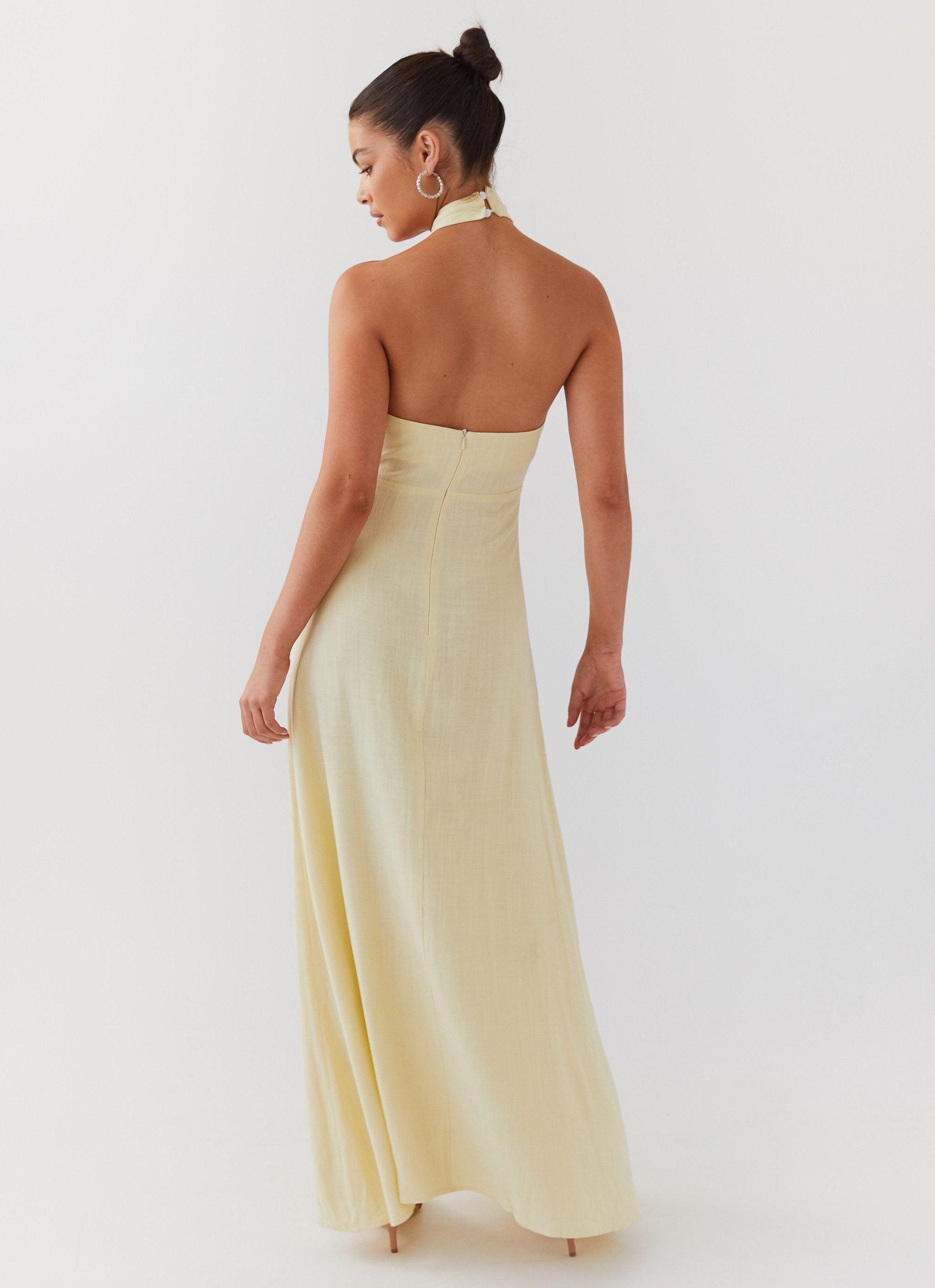 Adrienne Linen Maxi Dress - Lemon Product Image