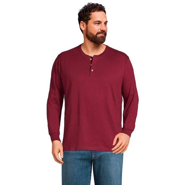 Big & Tall Lands End Super-T Classic-Fit Henley, Mens Rich Red Product Image