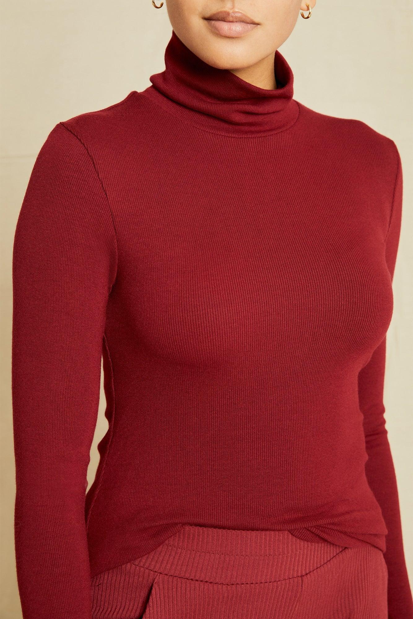 Flannery Dream Rib Turtleneck - Mulberry - ReAmour Product Image