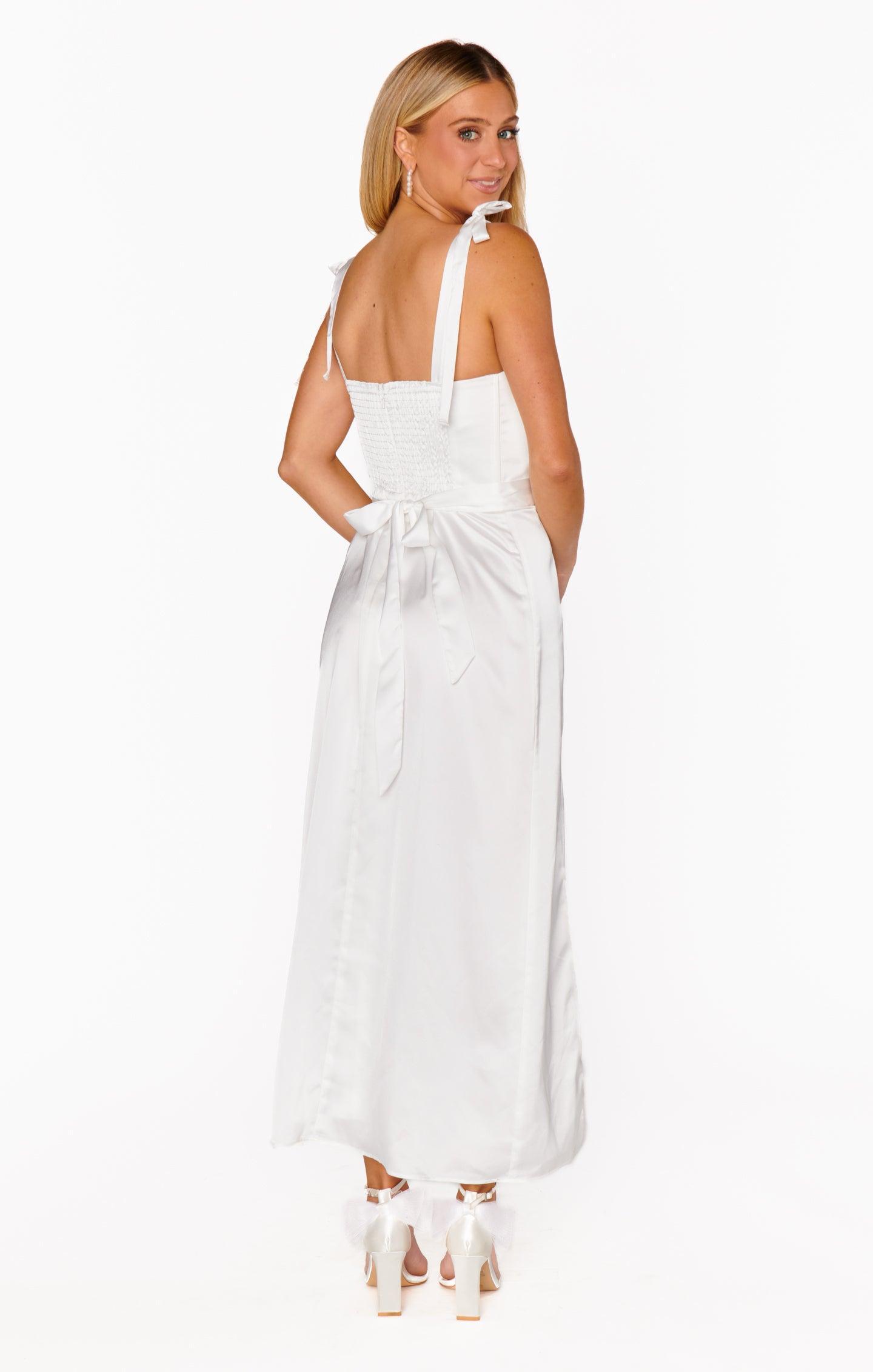 Willow Midi Dress ~ Ivory Luxe Satin Product Image