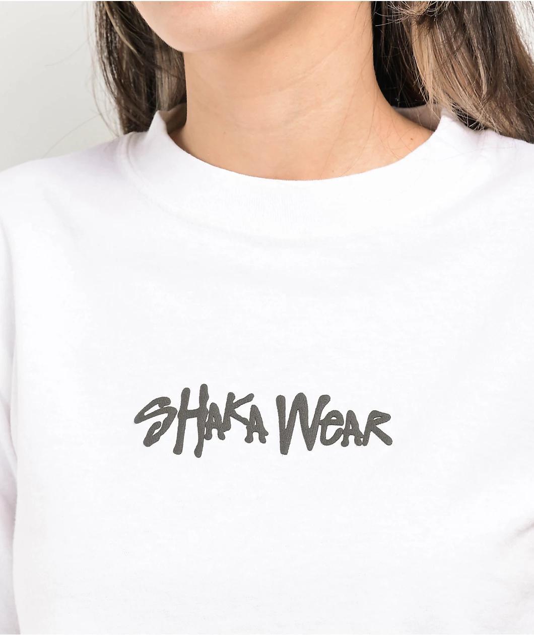 Shaka Wear Logo White Crop T-Shirt Product Image