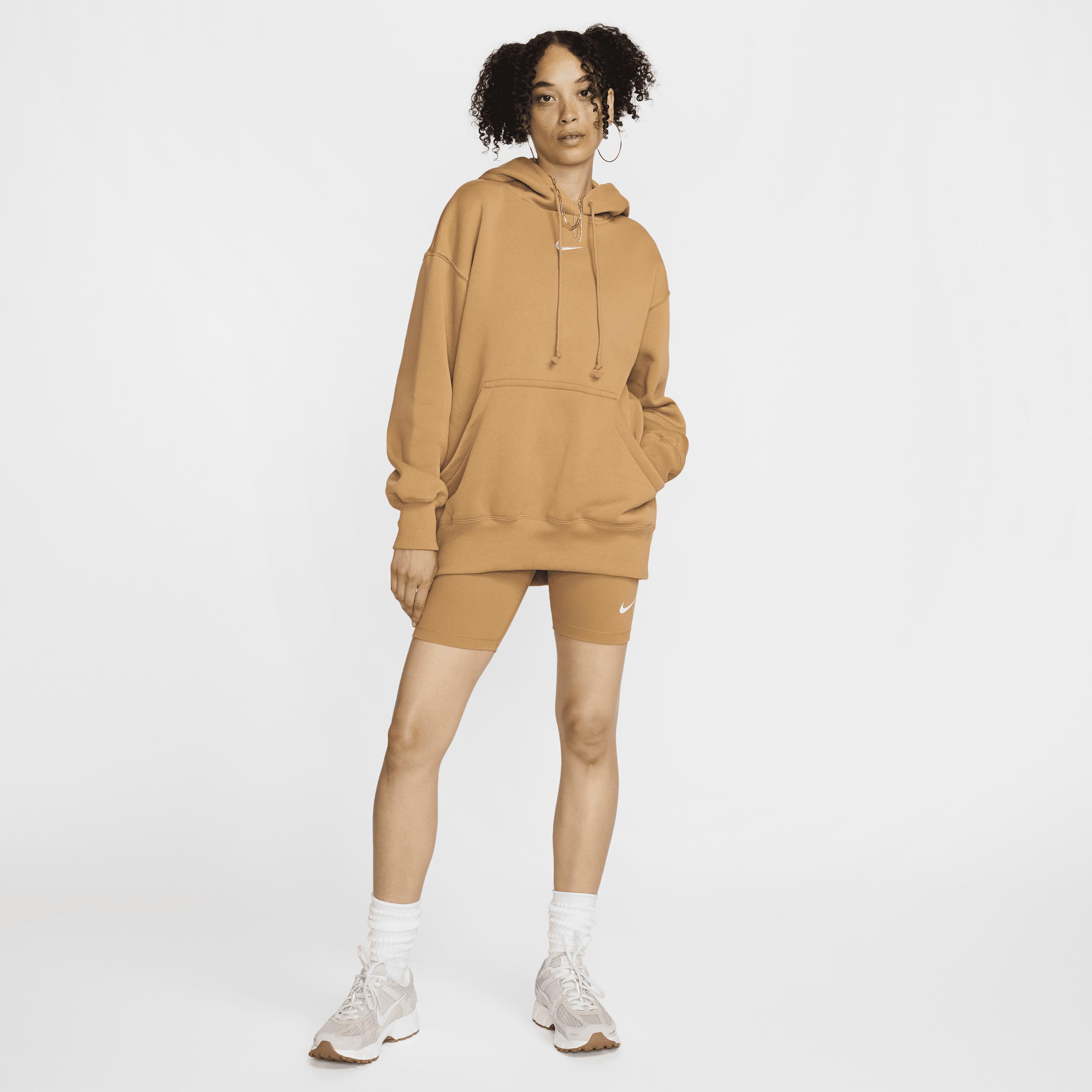 Nike Womens Phoenix Fleece OS Pullover Hoodie - Flax/Sail Product Image