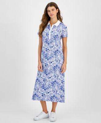 Women's Floral-Print Short-Sleeve Dress Product Image