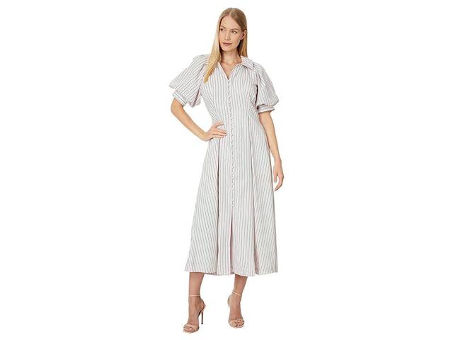 English Factory Stripe Shirt Midi Dress Green) Women's Dress Product Image