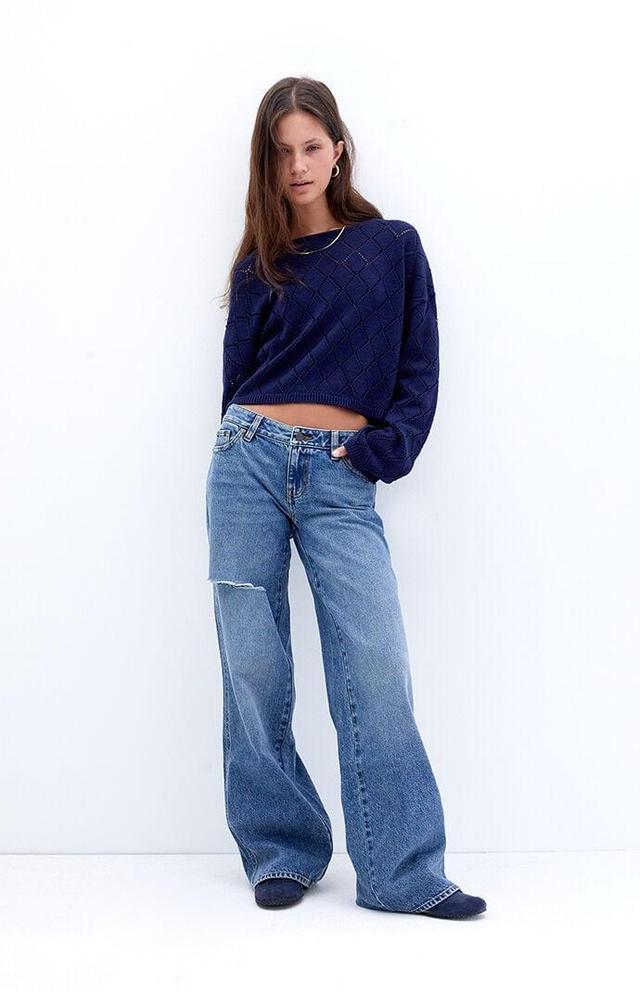 PacSun Womens Eco Medium Indigo Low Rise Baggy Jeans Product Image