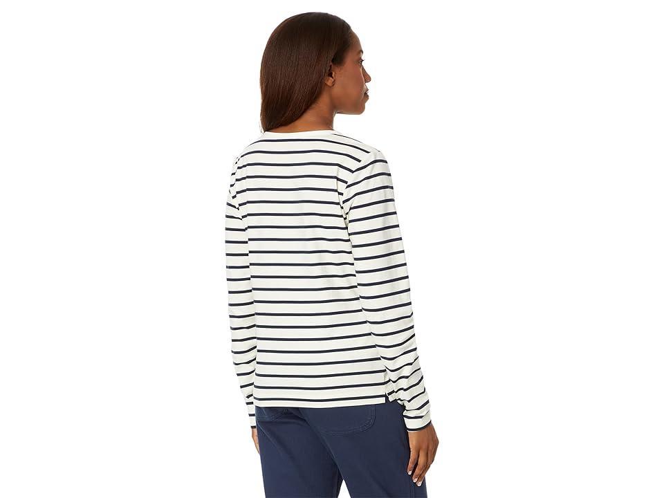 L.L.Bean Signature Rangeley Cotton Henley Tee (Sailcloth Stripe) Women's Clothing Product Image