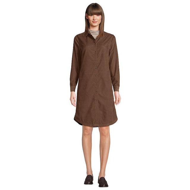 Womens Lands End Pinwale Cord Button Front Dress Product Image