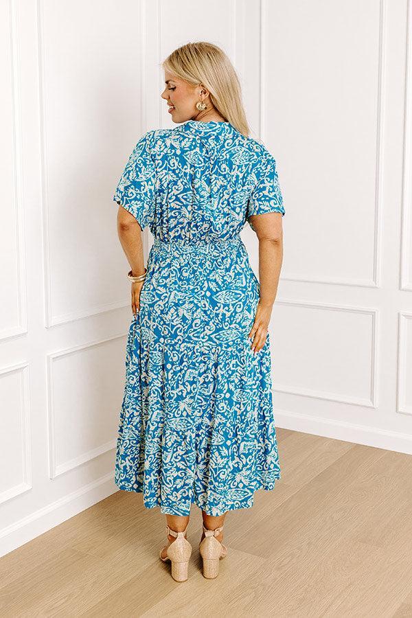 Resort Getaway Floral Midi in Ocean Blue Curves Product Image