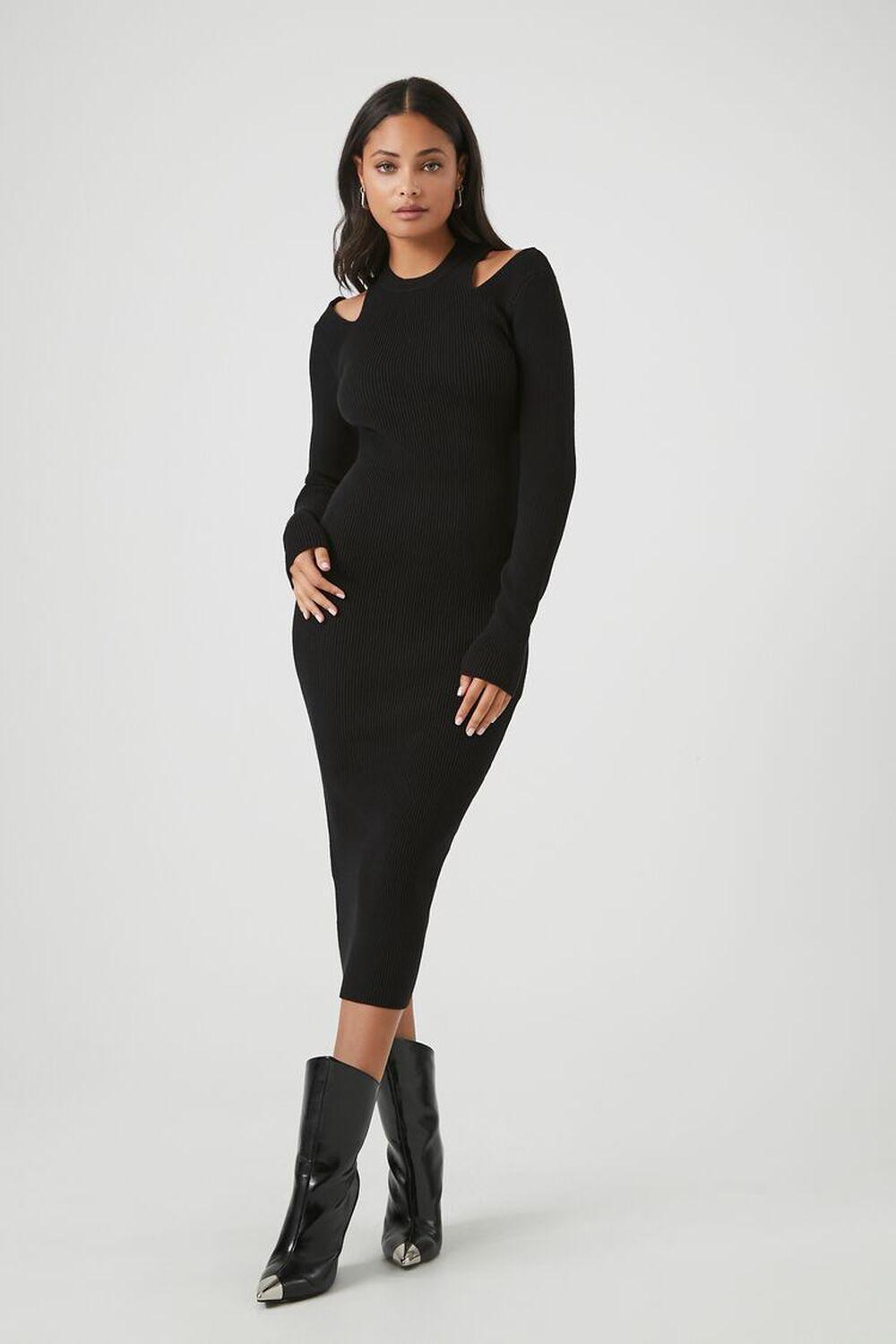 Shoulder Cutout Sweater Midi Dress | Forever 21 product image