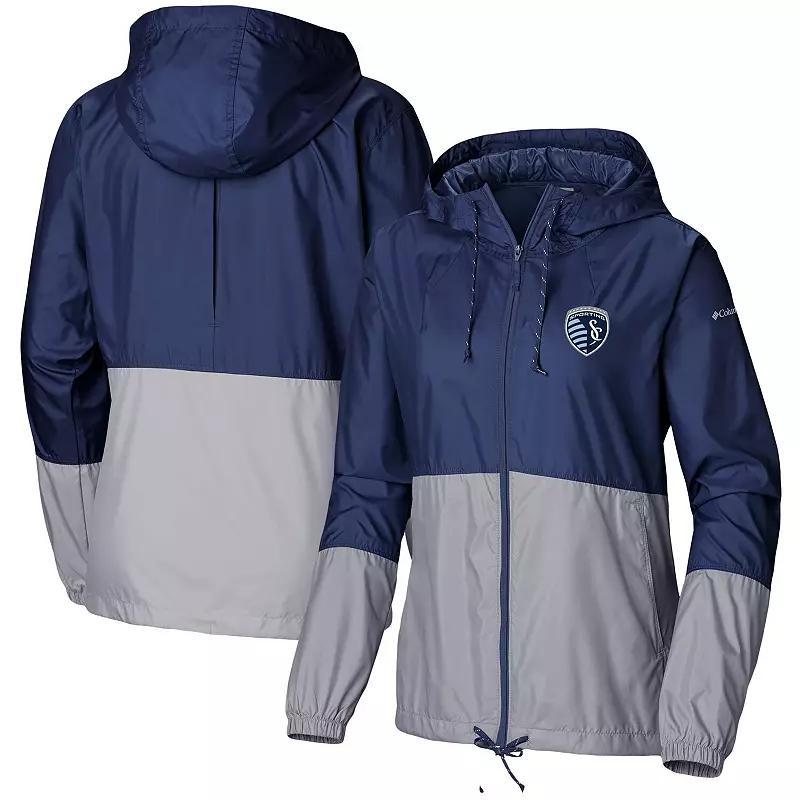 Womens Columbia Navy/Gray Vancouver Whitecaps FC Flash Forward Team Windbreaker Jacket Vwc Blue Product Image