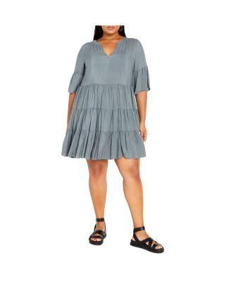 Plus Size Nathalie Notched V Neck Dress Product Image