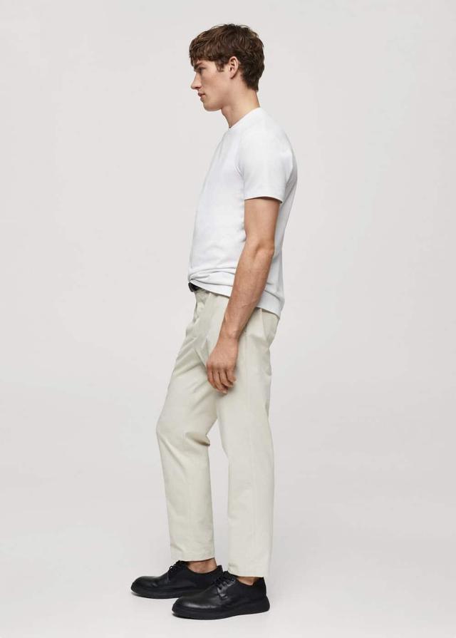 MANGO MAN - Slim fit technical fabric pants light/pastel greyMen Product Image