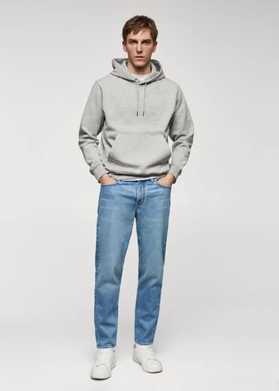 MANGO MAN - Cotton kangaroo-hooded sweatshirt medium heather greyMen Product Image