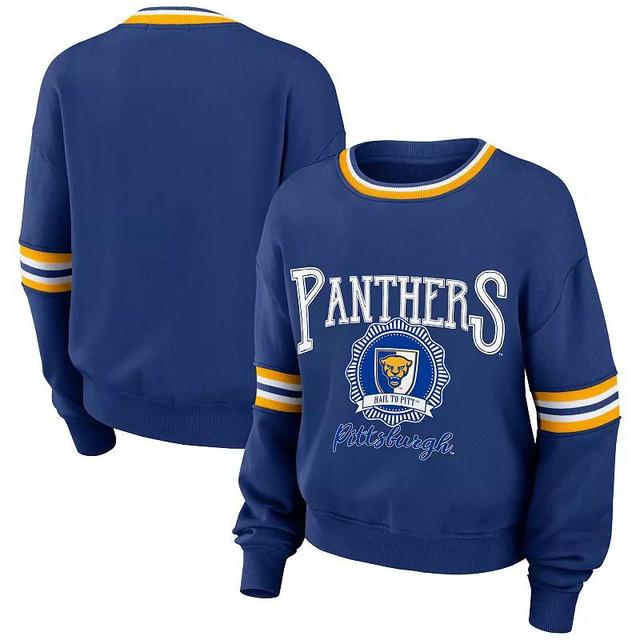 Womens WEAR by Erin Andrews Royal Pitt Panthers Vintage Pullover Sweatshirt Product Image