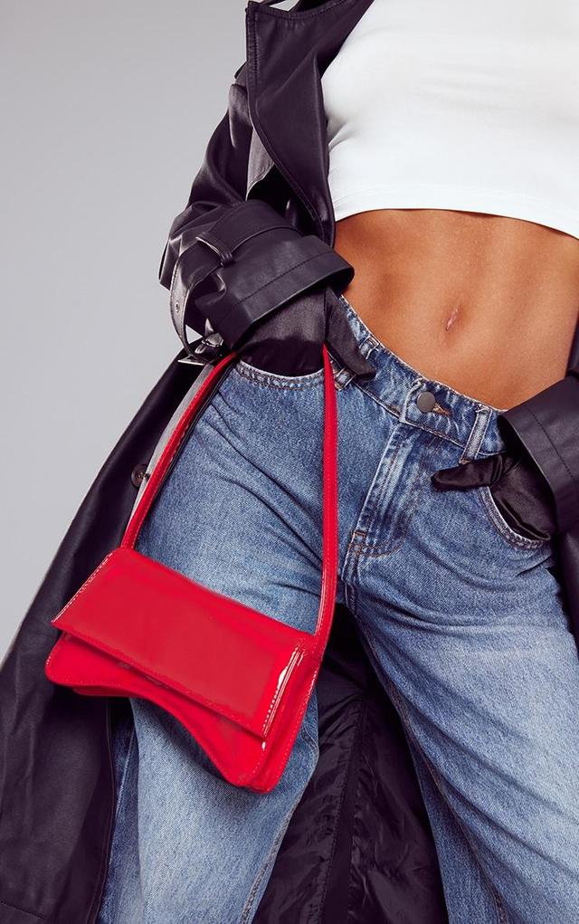 Red Gloss Baguette Shoulder Bag Product Image