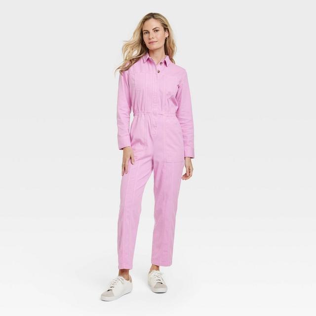 Womens Long Sleeve Button-Front Coveralls - Universal Thread 6 Product Image