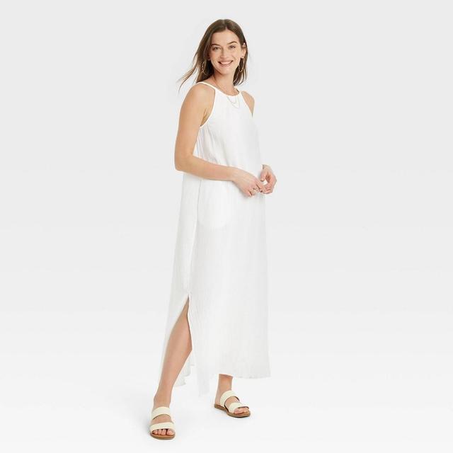 Womens Scoop Back Maxi Shift Dress - Universal Thread White L Product Image