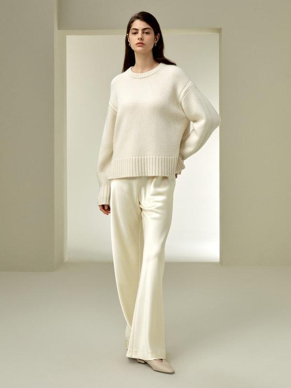 Boxy Crewneck Cashmere Sweater Product Image