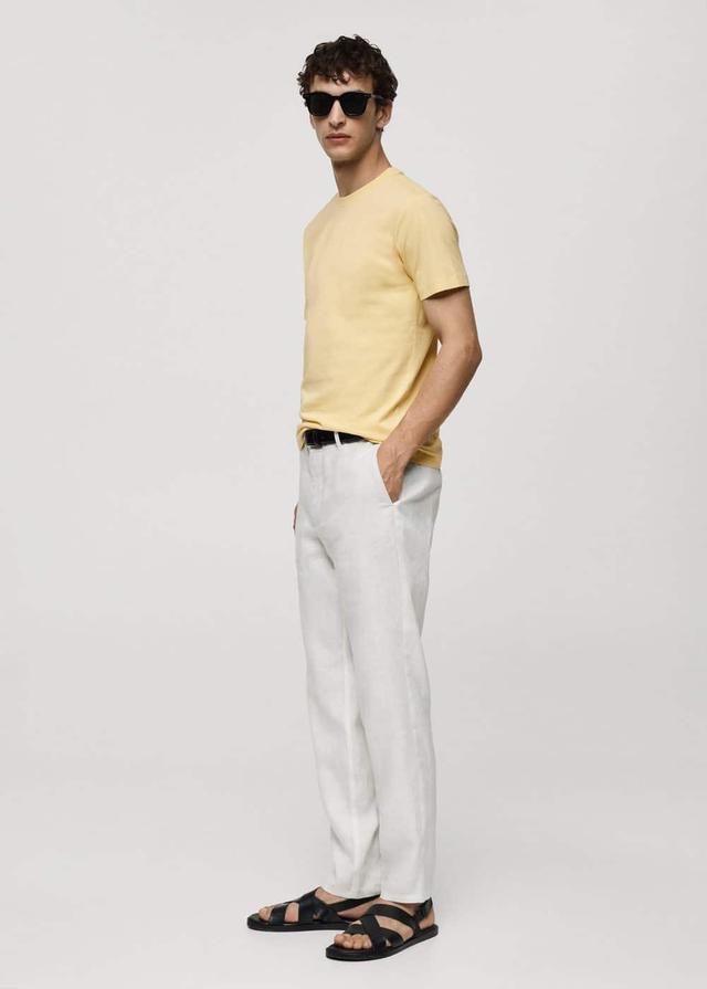 Basic cotton stretch T-shirt - Men | MANGO USA Product Image