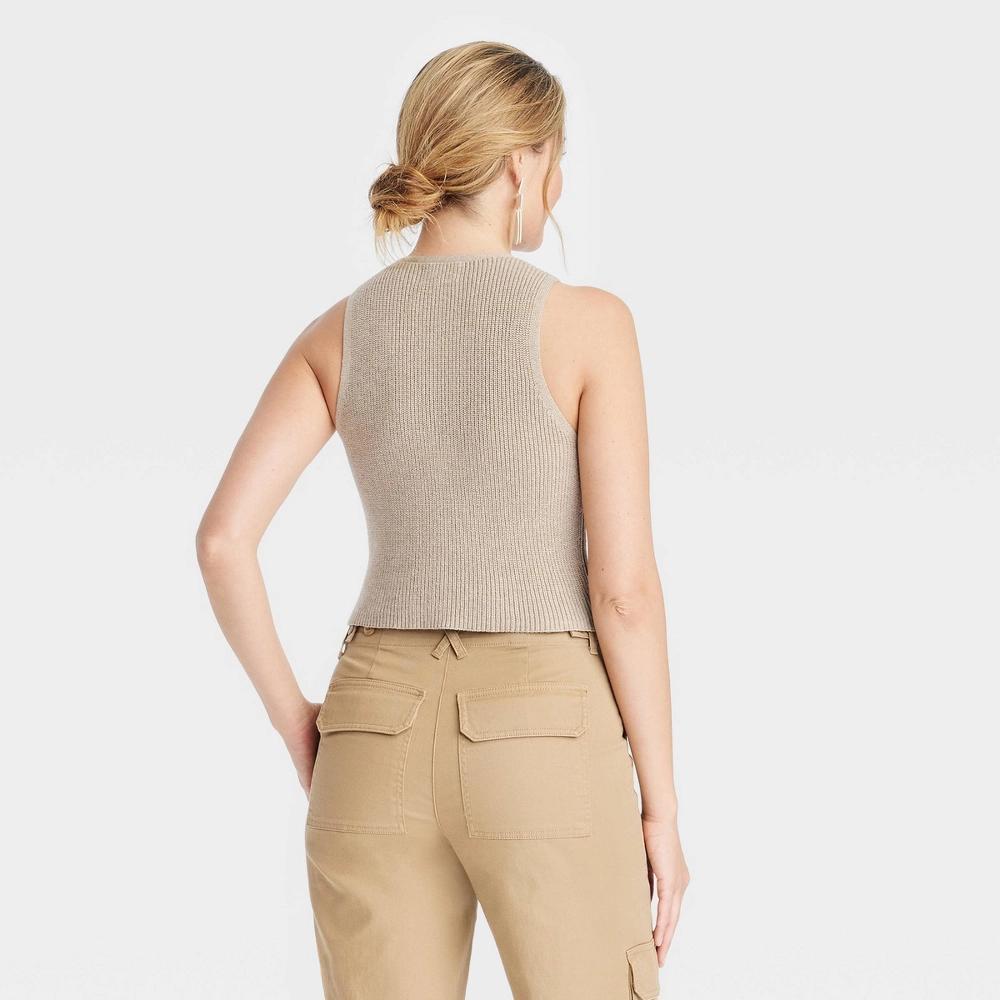 Womens Button-Front Sweater Vest - Universal Thread Tan XS Product Image